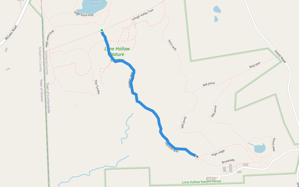 Hermits way walking route map in Cortland