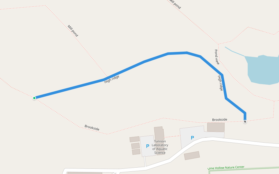 High ridge walking route map in Cortland