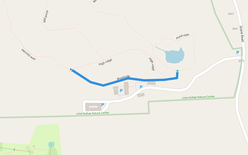 Brookside walking route map in Cortland