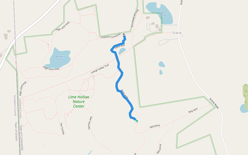 Fenn way walking route map in Cortland