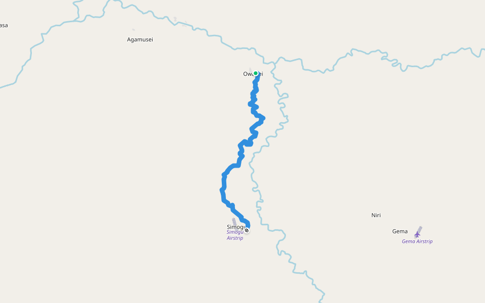 Owapei - Simogu Trek walking route map in Takari