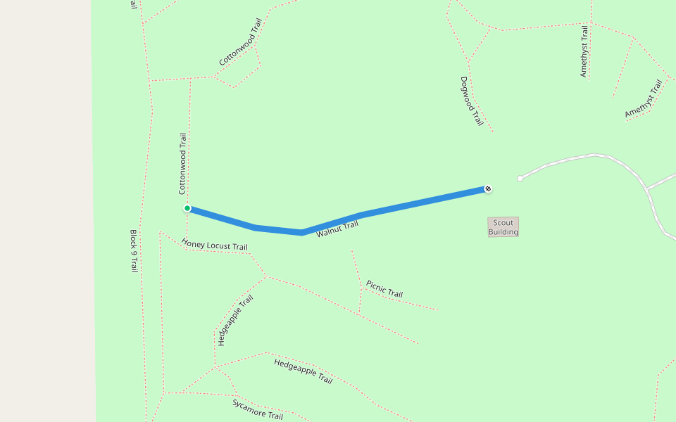 Walnut Trail walking route map in Nineveh