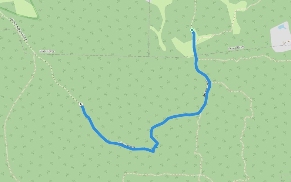 Griovių slėniai walking route map in Platiniškės