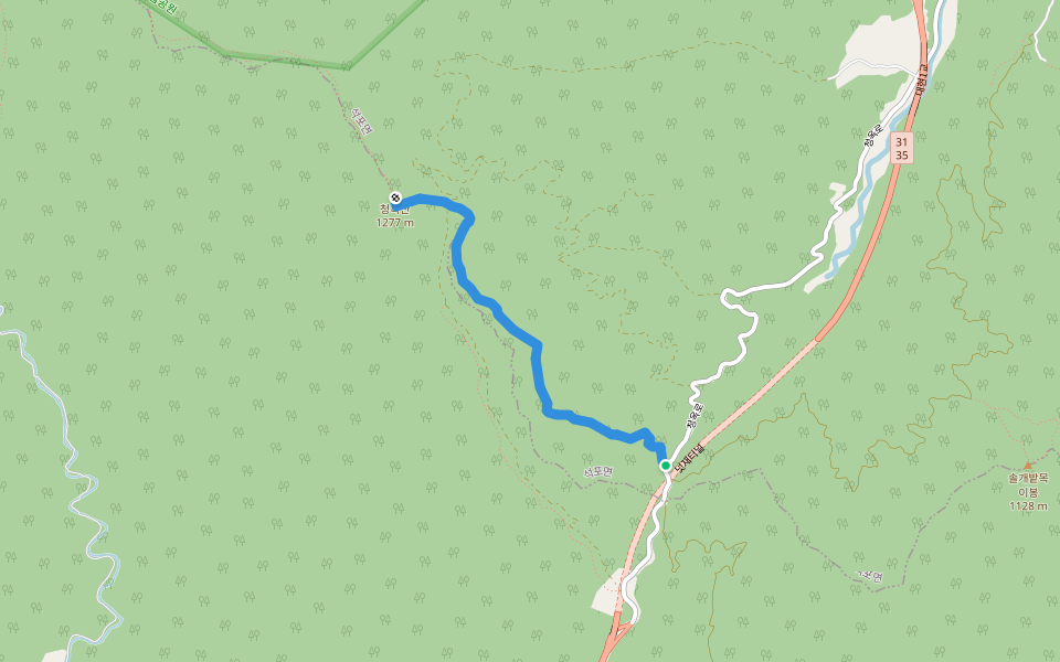 청옥산 등산로 walking route map in Bonghwa-gun