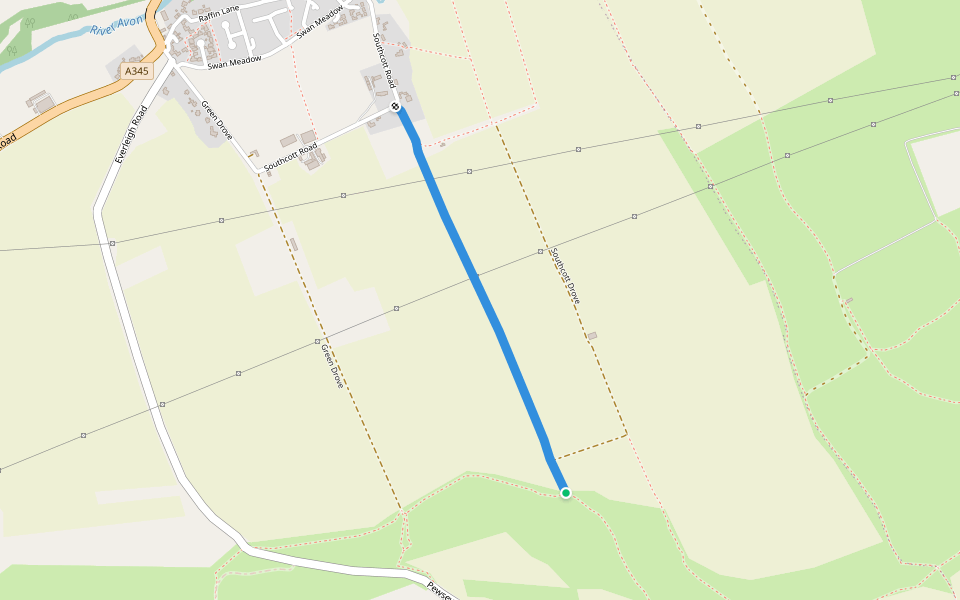 Winter's Drove walking route map in Southcott