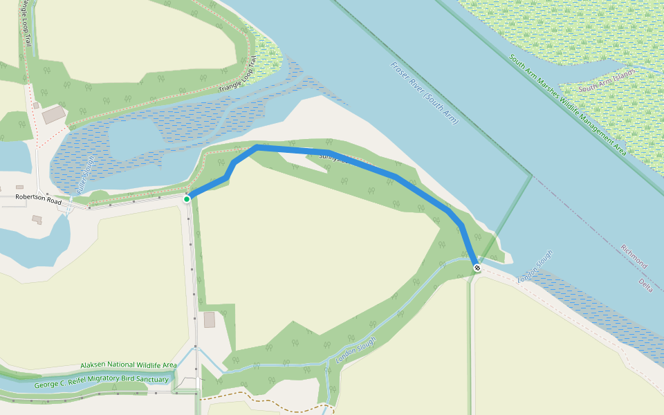 Sunnyside Trail walking route map in Delta