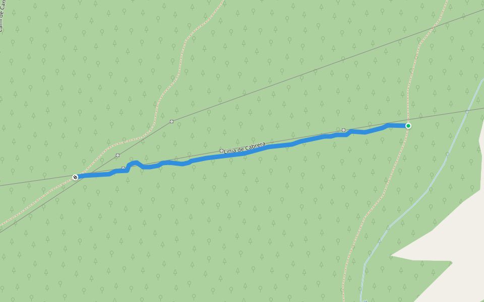 Linia de Cabrera walking route map in Celrà