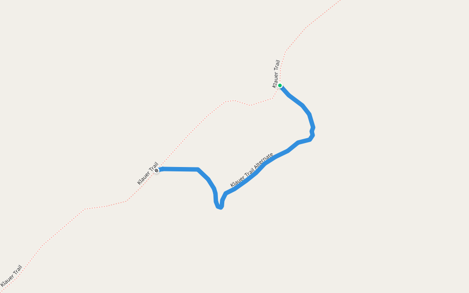 Klauer Trail Alternate walking route map in Taos