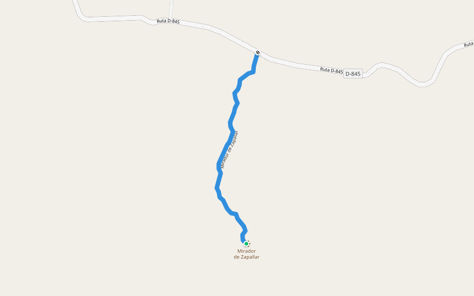 Mirador de Zapallar walking route map in Zapallar