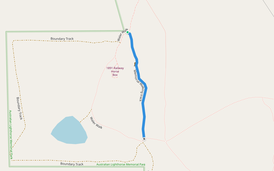 Memorial Walking track walking route map in Seymour