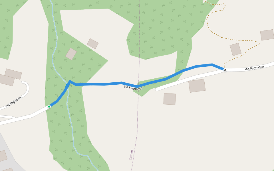 Via Flignasco walking route map in Casnigo