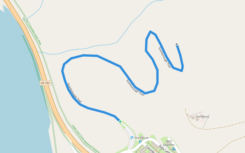 Scarborough Trail walking route map in Chinook