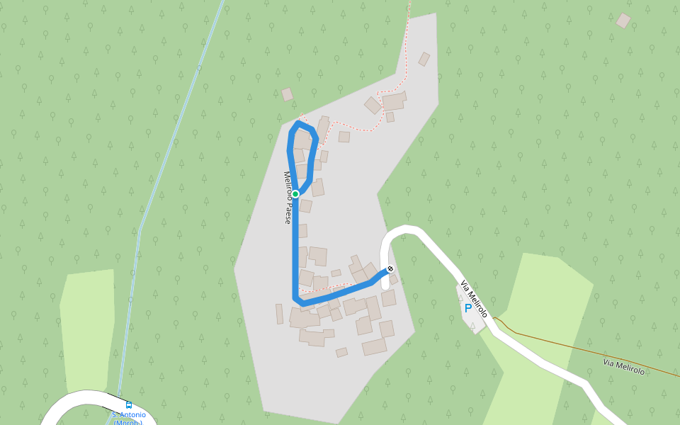 Melirolo Paese walking route map in S