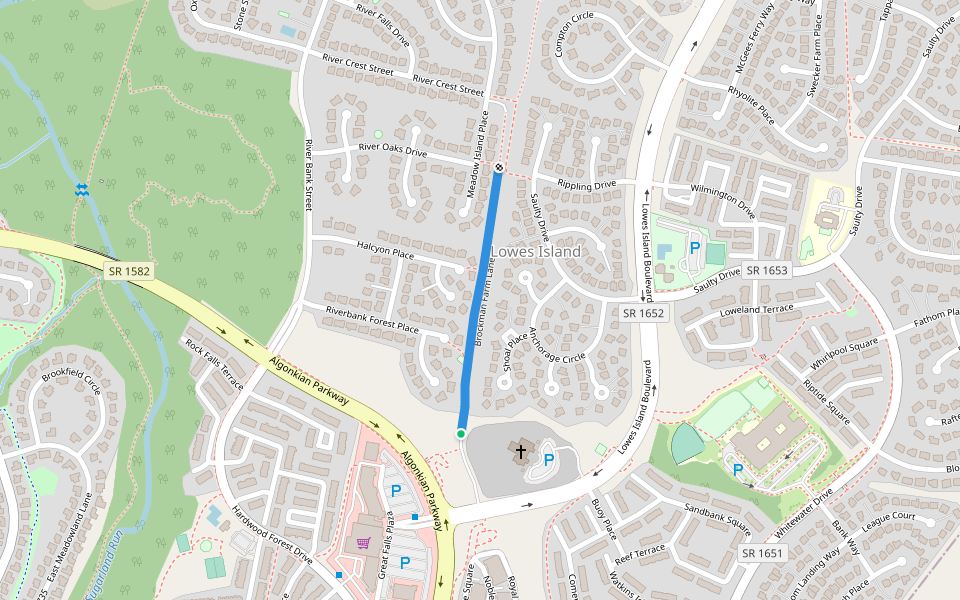 Brockman Farm Lane walking route map in Sterling