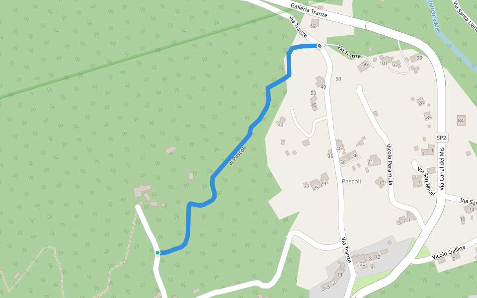ai Pascoli walking route map in Mis