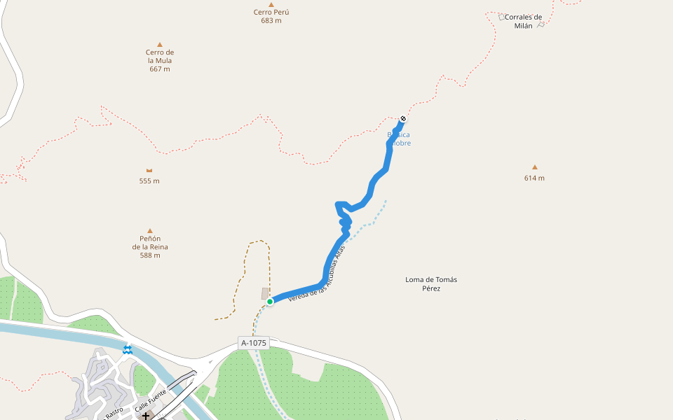 Vereda de las Alcubillas Altas walking route map in Alboloduy