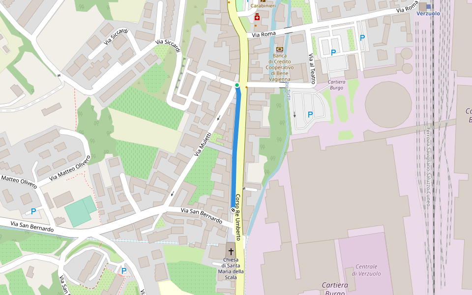 Paschero walking route map in Verzuolo