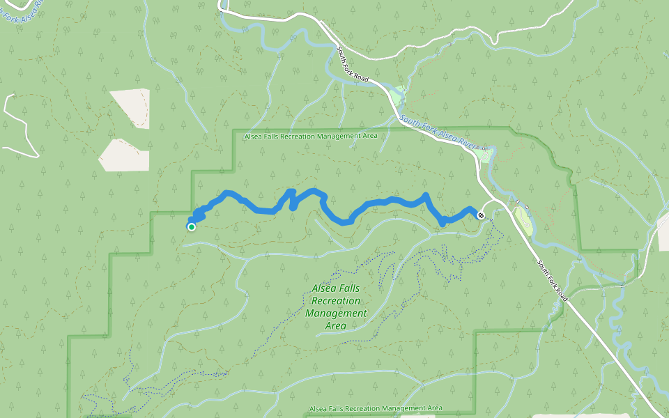 Shoots and Boulders walking route map in Alsea