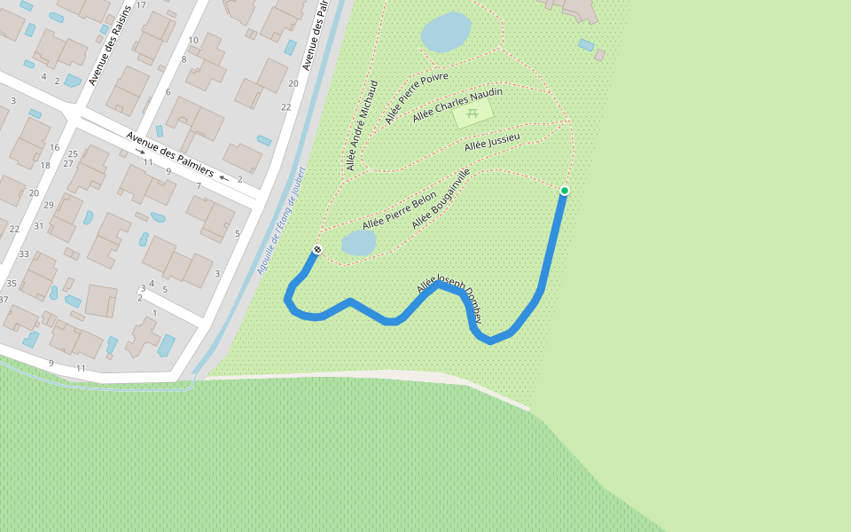Allée Joseph Dombey walking route map in Ponteilla