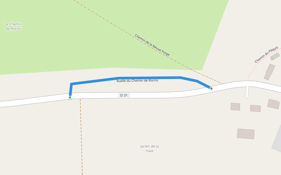Ruelle du Chemin de Rocroi walking route map in Les Mazures