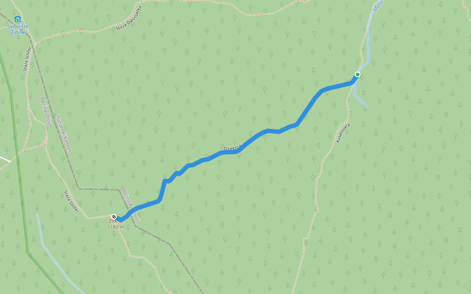 Direktna walking route map in Višća Gornja