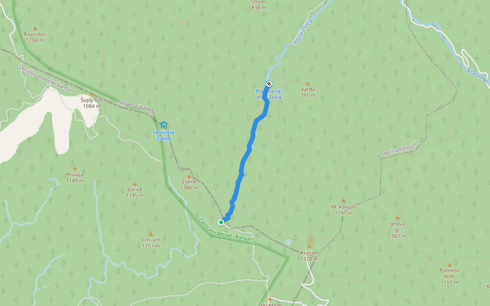 Kaselovača walking route map in Višća Gornja