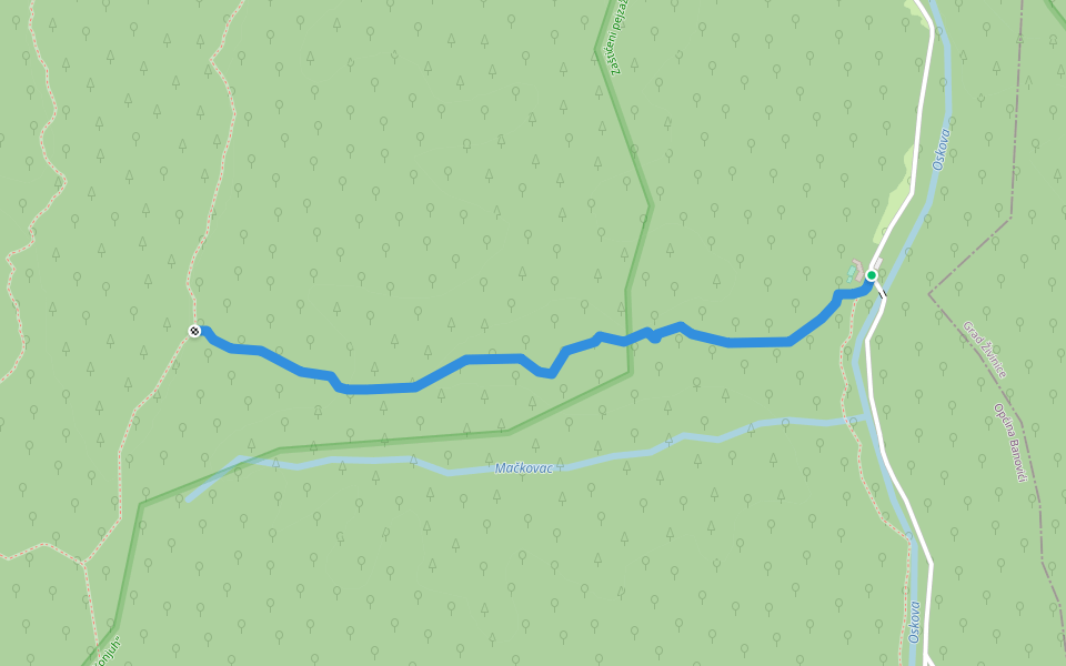 Mačkovac kosa walking route map in Višća Gornja