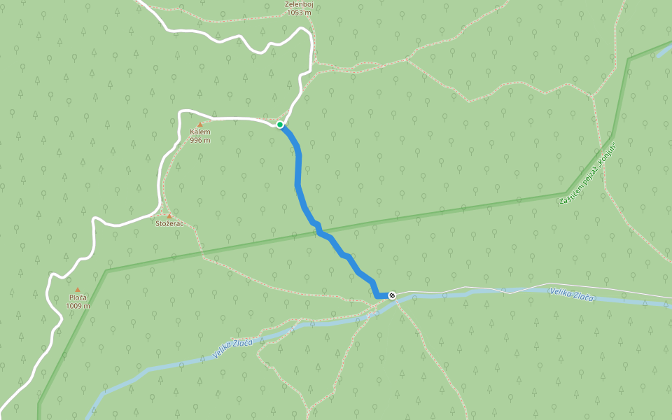 Lovačka kosa walking route map in Višća Gornja