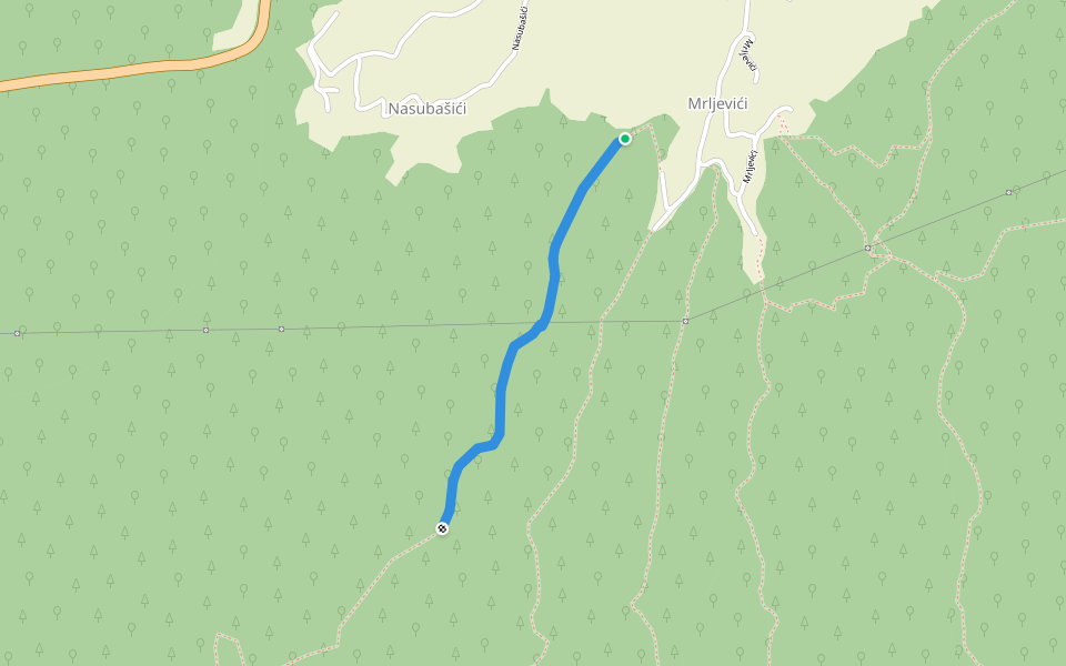 Mujića kosa walking route map in Repnik