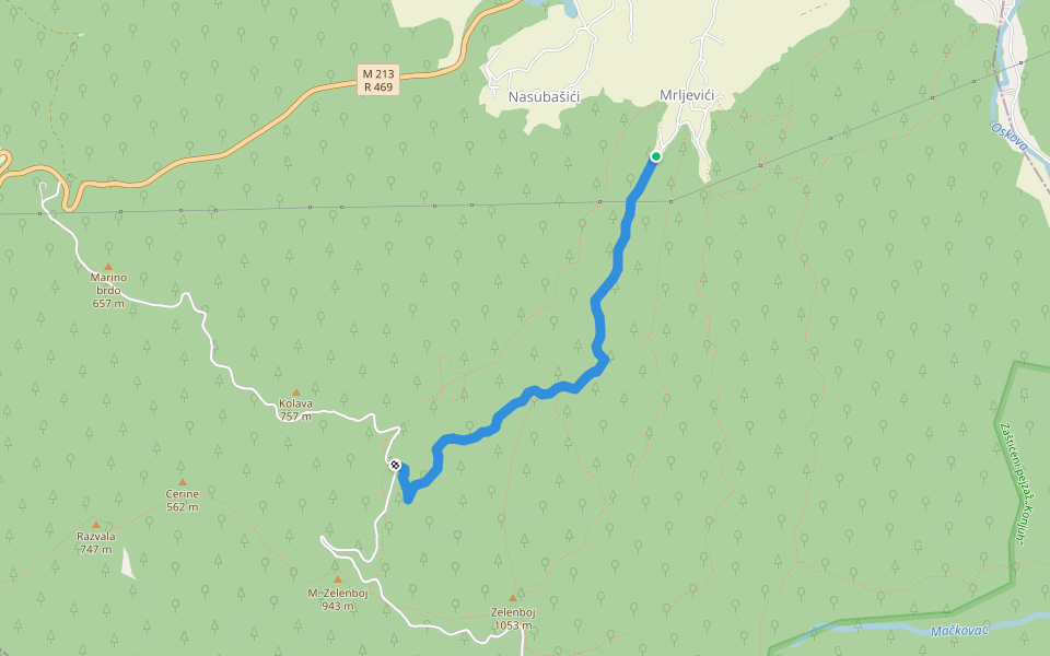 Penzionerska walking route map in Repnik