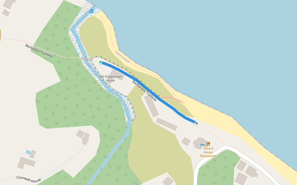 Barbardos Trailway walking route map in Bathsheba