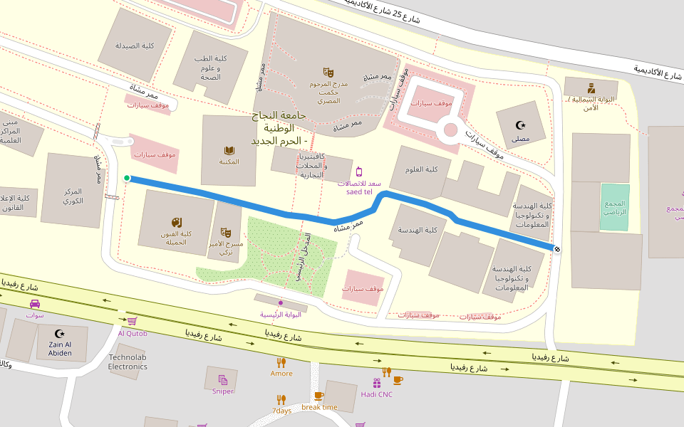 ممر مشاه walking route map in Nablus