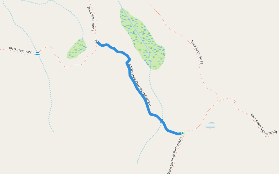 Longs Mine Spur Trail (09W12A) walking route map in Trinity Center