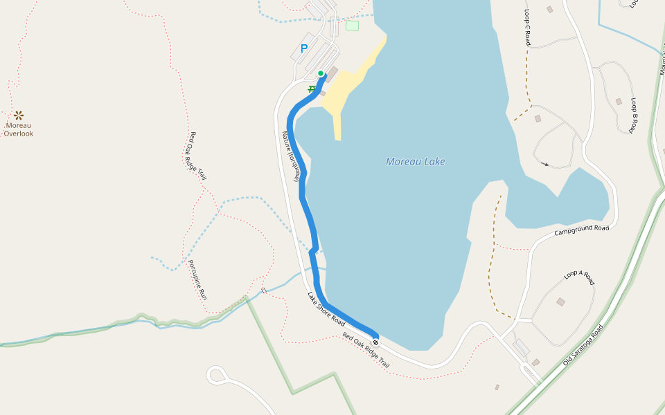 Nature (torquoise) walking route map in Wilton