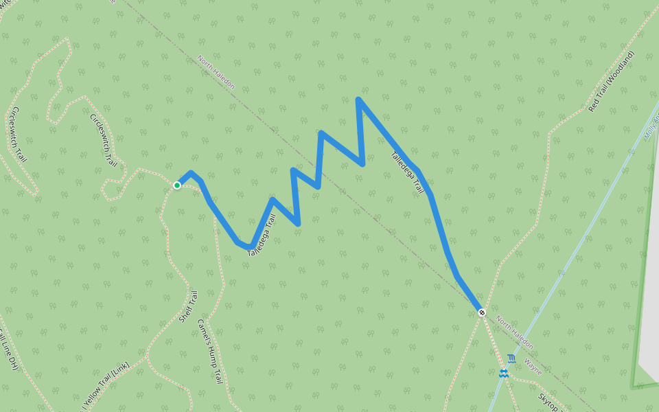 Talledega Trail walking route map in North Haledon
