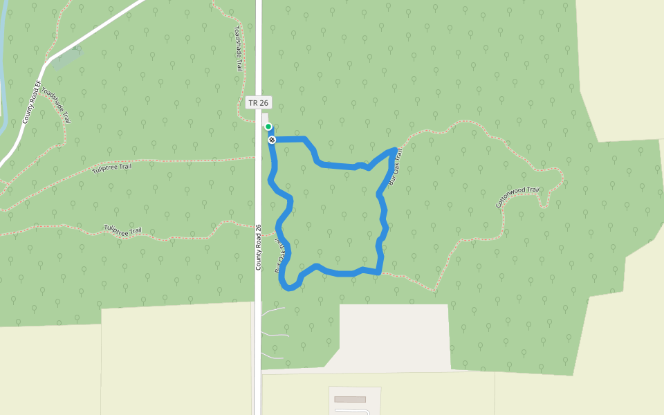 Bur Oak Trail walking route map in Stryker