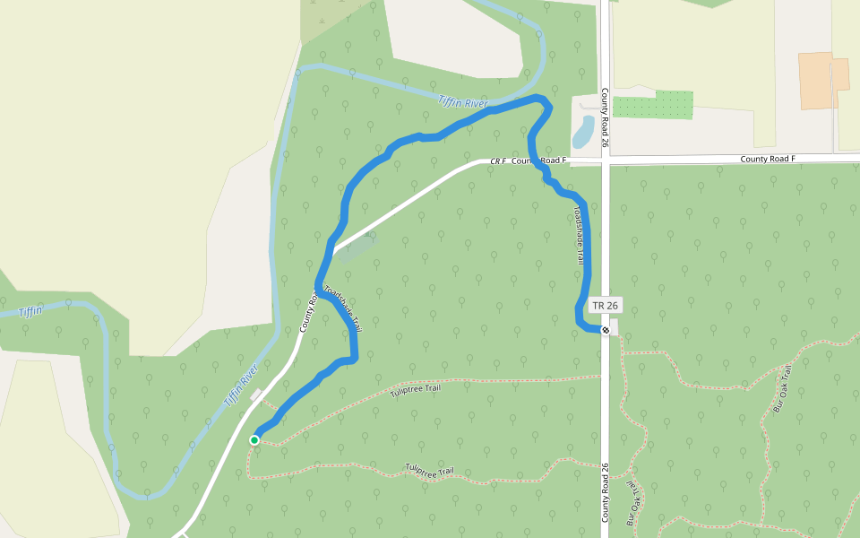 Toadshade Trail walking route map in Stryker