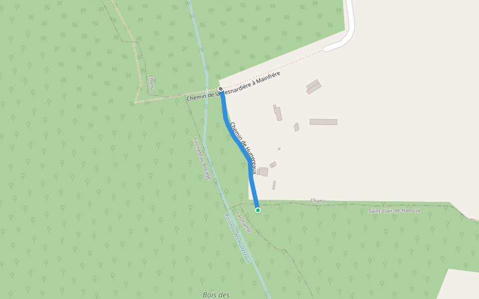 CR 62 de Huttereaux walking route map in Chanu