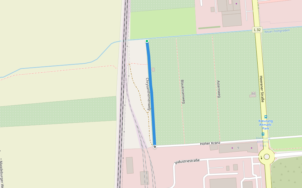 Chrysanthemenweg walking route map in Stendal