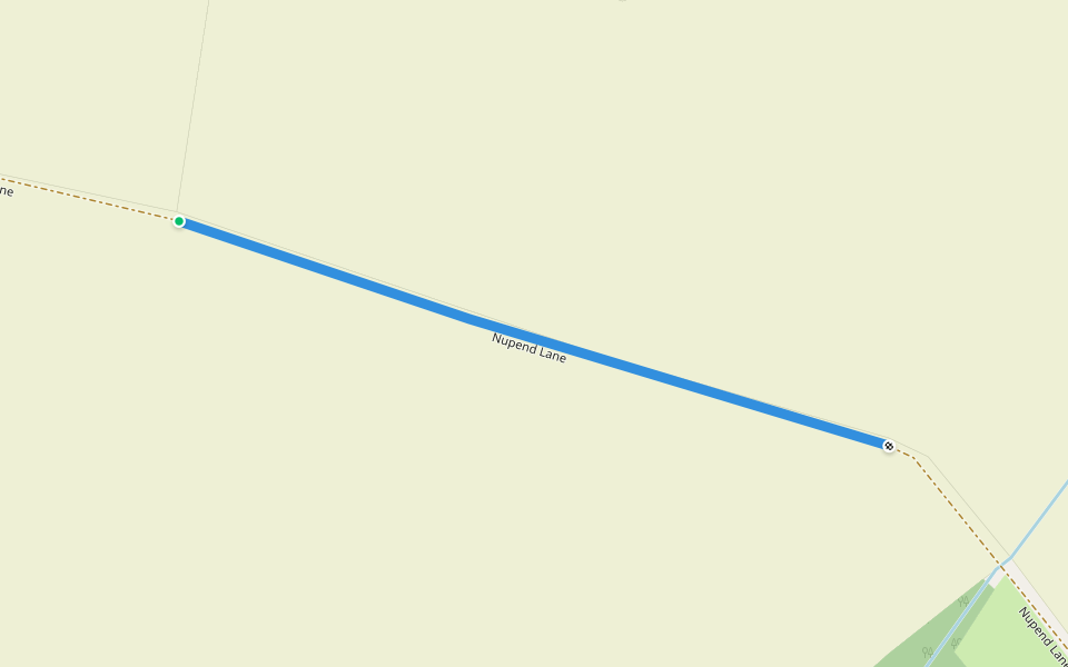 Nupend Lane walking route map in Ashperton