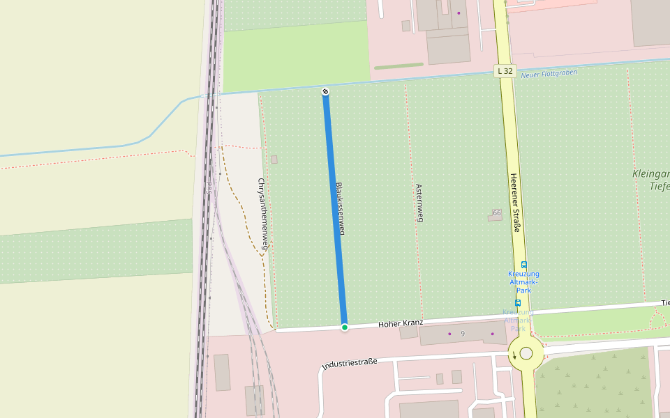 Blaukissenweg walking route map in Stendal