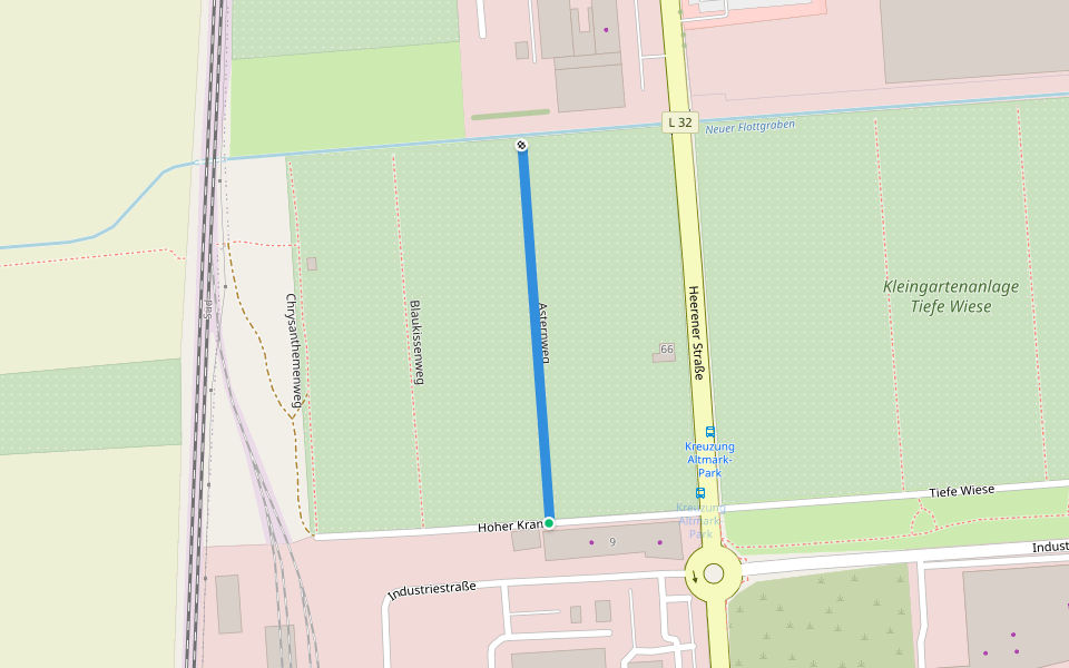 Asternweg walking route map in Stendal