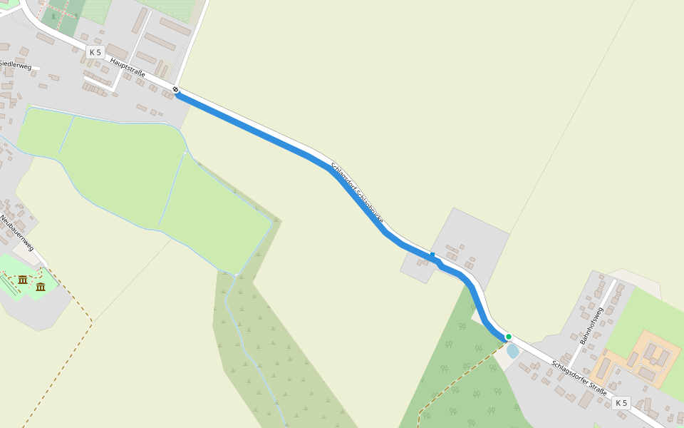 Schlagsdorf-Schlagbrücke walking route map in Schlagsdorf