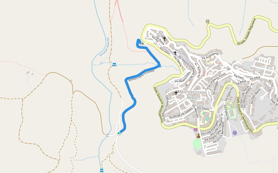 Sentiero della Fiuredda walking route map in Monterosso Almo