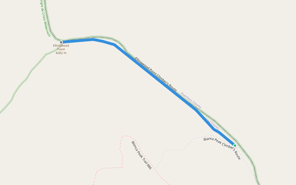 Ellingwood Point Climber's Route walking route map in Gardner