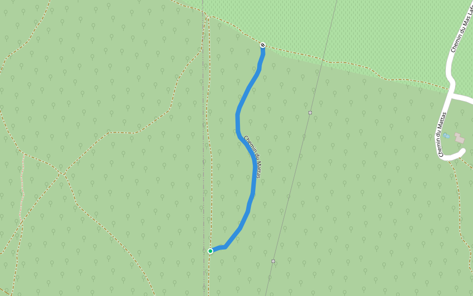 Chemin du Mattas walking route map in Fontarèches