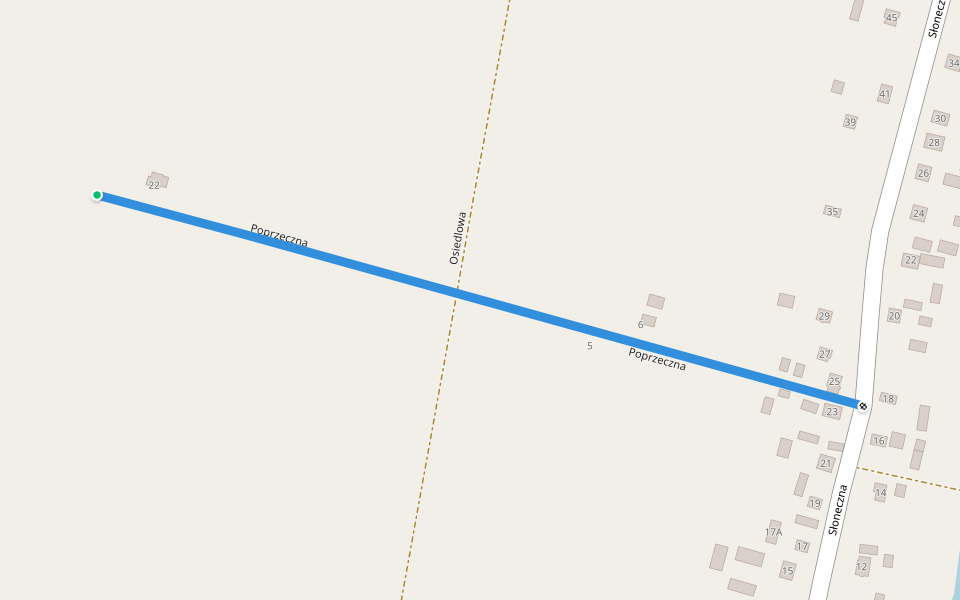 Poprzeczna walking route map in Bugaj