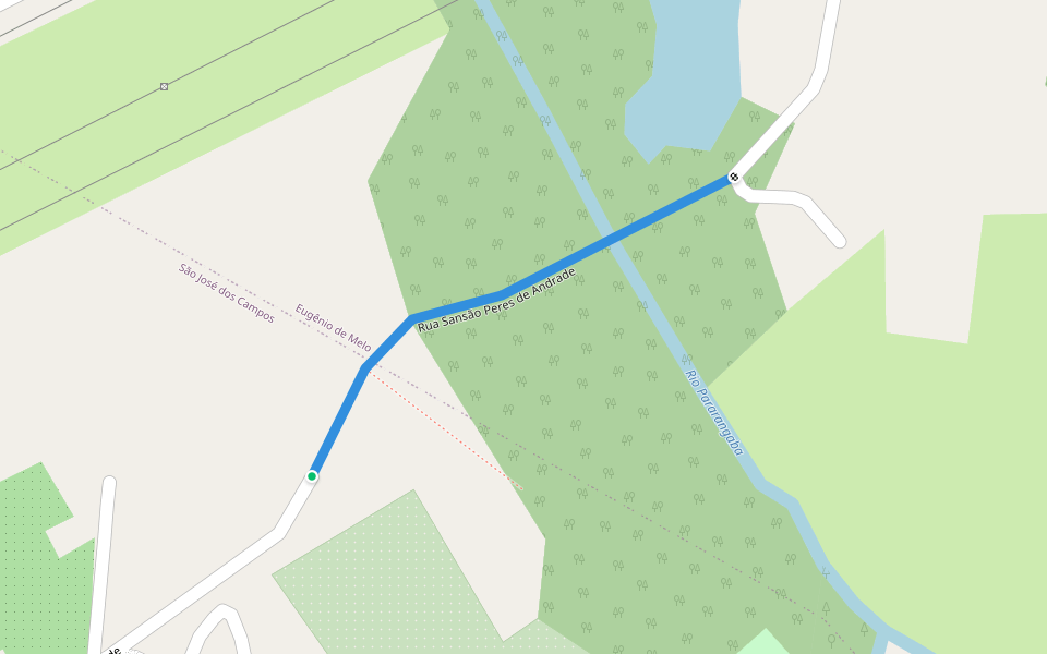 Rua Sansão Peres de Andrade walking route map in São José dos Campos