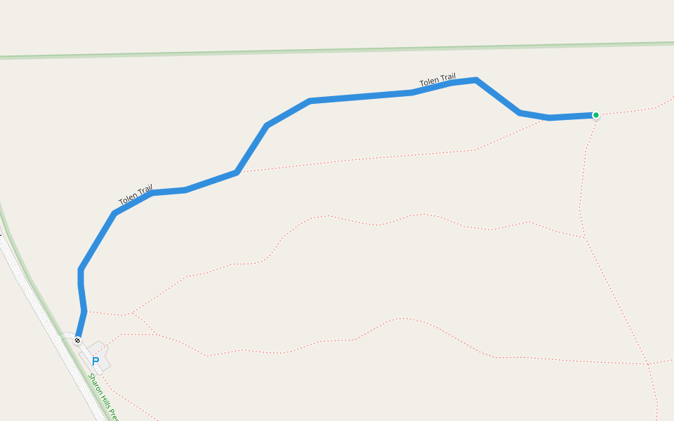 Tolen Trail walking route map in Manchester