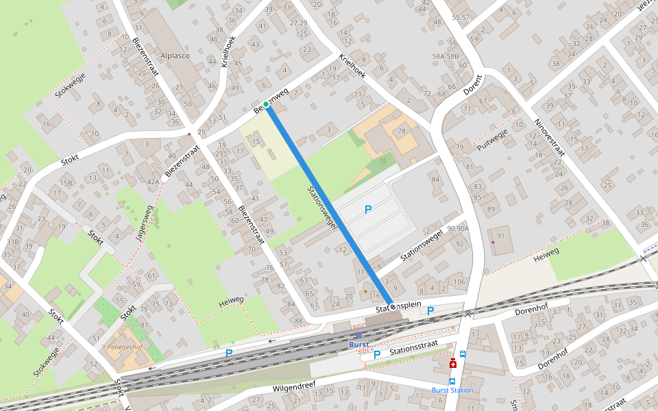 Stationswegel walking route map in Erpe-Mere